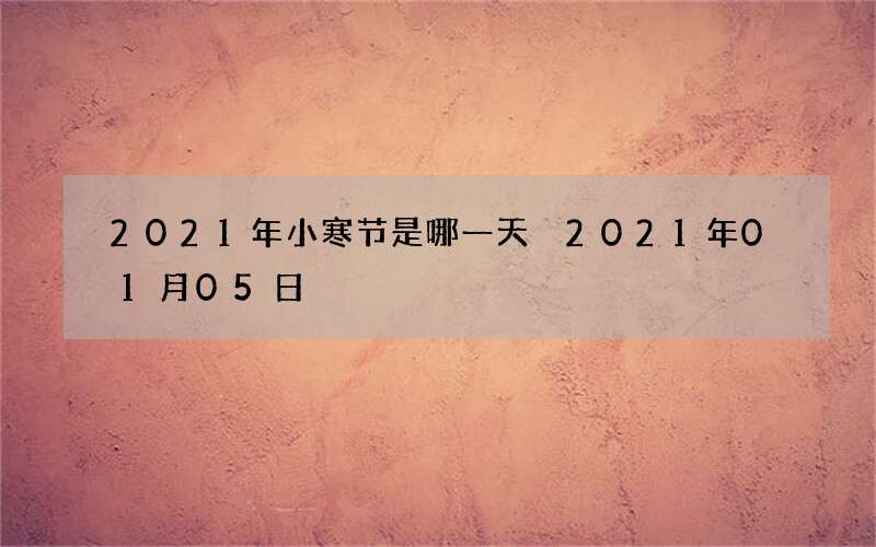 2021年小寒节是哪一天 2021年01月05日